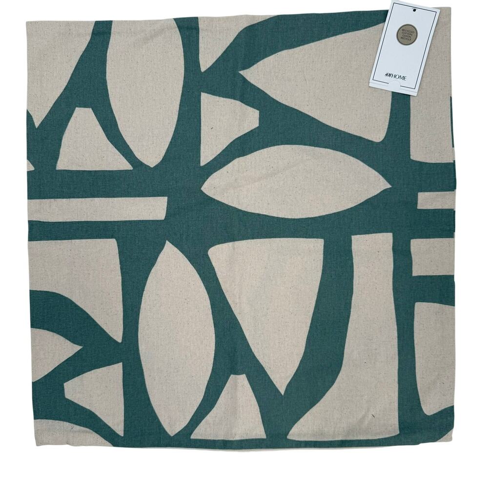 H&M Home Pillowcase 20”x20” NWT Recycled Cotton Conscious  Decor Abstract Zipper